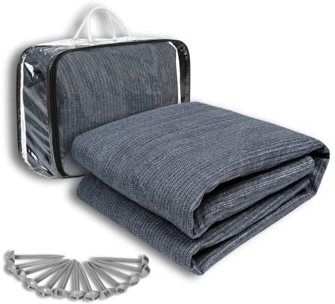 Froadp 3 x 5 m Camping Outdoor Teppich Vorzeltteppich Wetterfest aus HDPE mit Aluminiumringen und Erdspießen Gewebeplane Campingmatte Zeltteppich im Freien mit Tragetasche für Versammlungen Ausflüge