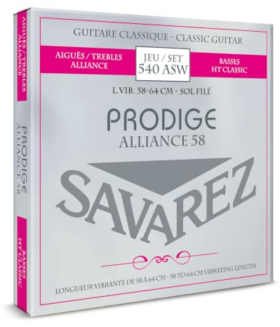 Savarez Klassikgitarre-Saiten Prodige 38 1/8-3/4 Grösse 3/4-7/8 Carbon Gw 540ASW