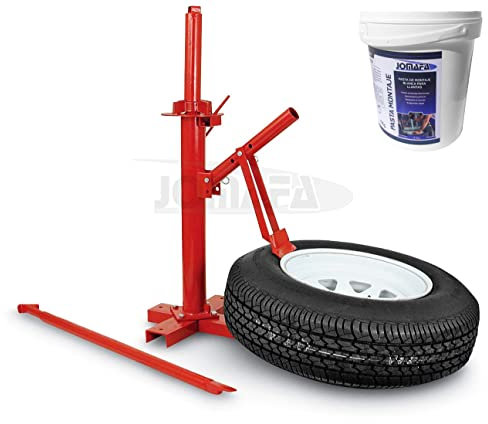 Desmontadora de rueda manual 13 a 21 montaje y desmontaje + Cubo 4 kilos pasta de montaje de neumaticos blanca desmontar montar llanta …