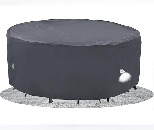 F&J Outdoors Funda Protectora para Muebles Jardín 279,5x70cm Impermeable | Funda mesa exterior redonda Resistente al Desgarro, Protección contra Nieve y UV Resistente al Clima de Verano e Invierno