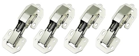 LIKERIANY Aufschraubscharnier mit Dämpfer 90 Grad Scharnier 114x44 Ohne Topfbohrung für Eckanschlag und Innenanschlag Tür Scharniere Küchenschrank Kleiderschrank Leichte Schranktür 4 Stück