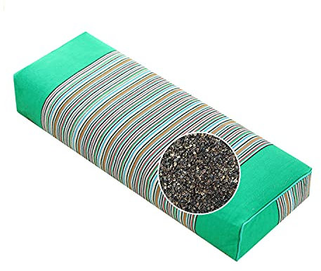 LINSUO Buchweizenkissen, Nackenkissen, 100 % organisch, grober Stoff, Kissenbezug, Verpackung, um die Schlafqualität zu verbessern und Halswirbelschmerzen zu lindern, Grün