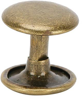 Borse per Rivetti a Doppio Cappuccio Chiodo a Fungo 200 Set Rivetti Scarpe a Doppia Testa Rotondi 12X10 Mm Fibbia a Forma di I Rivetti per Lavorazione della Pelle (Bronzo)