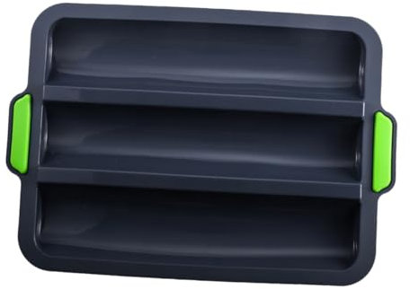 Didiseaon DIY Bread Making French Bread Pan Three Slots Silicone Loaf Pan Easy to Use Clean for French Bread Whole