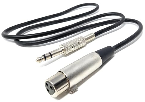 DRUT 1m XLR Female to 6.35mm 1/4'' Stereo Jack TRS Balanced Audio Cable Lead Suitable for Microphone, Speakers, Stages, DJ, Studio 3.3ft