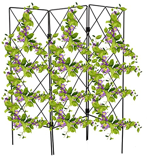 3 Enrejados de Jardín, Soporte Plegable para Plantas, Valla de Celosía, Marco de Soporte para Plantas de Metal, Marcos de Soporte para Plantas Trepadoras para Pepino, Clemátide, Rosa, Hiedra,(#1)