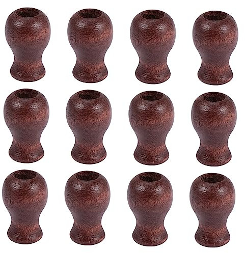 Lot de 12 Rideaux en Bois à Suspendre - Perles en Bois - Poignées de Solaire pour Stores enrouleurs - Ventilateur de Plafond - Stores vénitiens en Imitation Bois - Boutons de