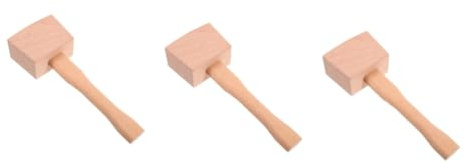 GLEAVI 3pcs Heavy Duty Wooden Mallet Wood Hammer Tapping Hammer Ergonomic Handle Woodworking Hand Tool