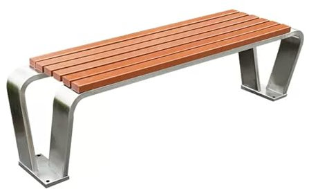 Gartenbank aus Stahl, Metallbank ohne Rückenlehne, Parkbank für den Außenbereich, wetterfeste Terrassenbank, Balkonmöbelstuhl mit Holzlatten, Sitzgelegenheiten für 2 bis 3 Personen, für Vera