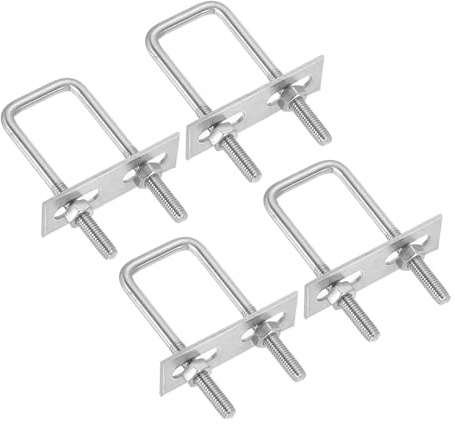 PATIKIL Kit de Boulons en U Carrés M6x25x70mm Acier Inoxydable 304 4Pcs | Boulons en Pièces de Rechange, avec Plaques de Cadre et Écrous pour Ski Planche Remorque