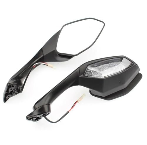 DZSYINGCHUSM Motorrad Rückspiegel Schwarze Linke Und Rechte Motorrad-Rückspiegel Mit Blinkern Für R1 R6 Für YZF-R1 2015–2020 Für YZF-R6 2017 2018 2019 2020 Lenkerendenspiegel Motorrad