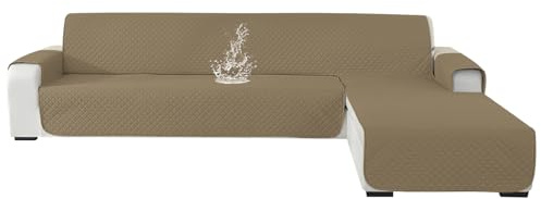 Ystyle Sofabezug L Form 2 Sitzer, Universal Reversibel Sofa Überzug L Form Für Links/Rechts Halbinsel, Ecksofa Bezug Wasserdicht, Couch Überzug L Form rutschfest Waschbar (210cm, Heller Kaffee)