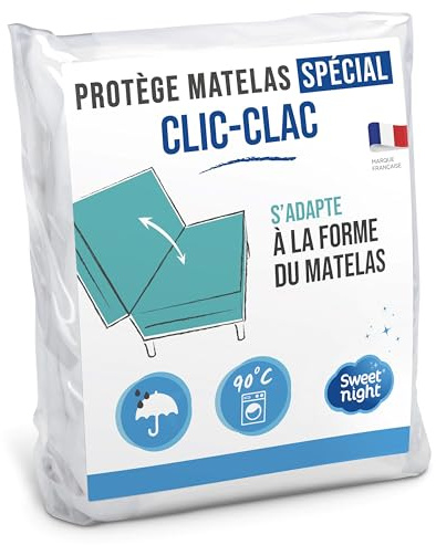 SWEET NIGHT - Protège Matelas pour Clic Clac | 140x190 cm | Alèse Imperméable | Lavable à 90°C