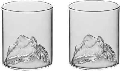 Supercap - Lot de 2 verres à whisky de montagne, à l'ancienne pour cocktail, verre de 300 ml, de bar pour Scotch Rocks (300mL, 2pcs clear) (clear, 200mL 2pcs)