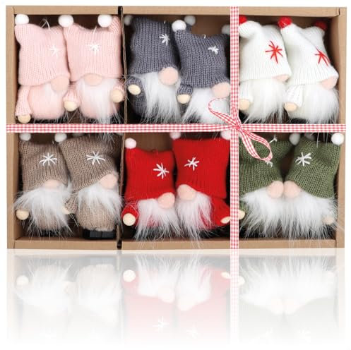 com-four® 12x Colgantes Premium de Papá Noel para el árbol de Navidad, Colgantes de Figuras de árboles de Navidad como Adornos para árboles, Adornos navideños o Colgantes de Regalo