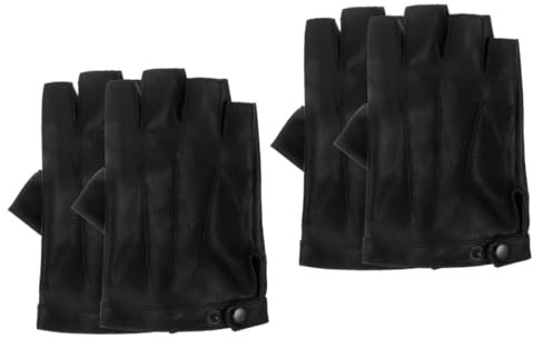 BESPORTBLE 2 Paar Halbfingerhandschuhe aus Leder Reithandschuhe Merino Abs Treiber Gel Stärkungsmittel schützende Fahrradhandschuhe Sporthandschuhe schützende Fitnesshandschuhe PU-Leder Black