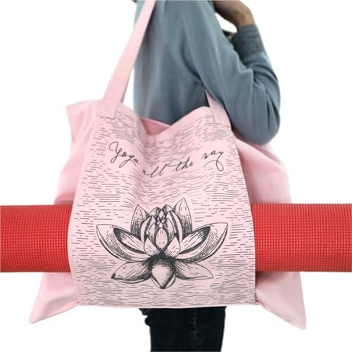 Pilates Matte Tasche Multifunktionale Canvas-Yoga-Tasche, Turnmatten-Tasche, Yoga-Rucksack mit großem Fassungsvermögen, Pilates-Matten-Aufbewahrungstasche, Mattenträger FüR Yoga, Pilates, Fitness(Colo