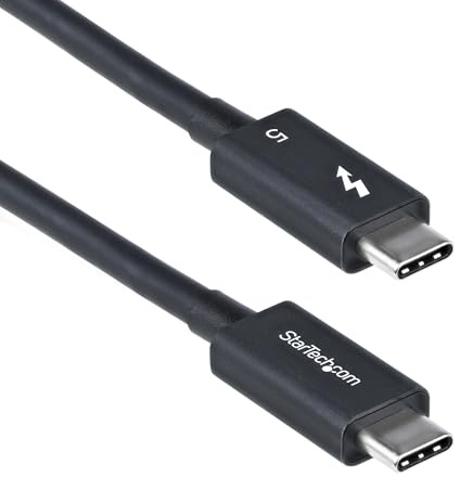 StarTech Cable Thunderbolt 5 Certificado de 80cm - 80/120Gbps - PD de 240W - 8K 60Hz - Compatible con TB4/USB-C