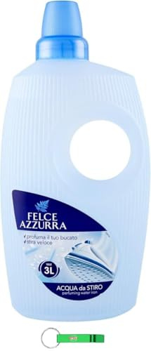 12 X Felce Azzurra Acqua Profumata per Ferro da Stiro, acqua profumata per ferro da stiro 1000 ml + portachiavi Beni Culinari