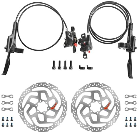 Zmgdrm MT200 MTB Hydraulic Disc Brakes Set with RT26 160mm Rotors Left Front 800mm Right Rear 1550mm Mountain Bike Hydraulic Brake Mountain Bike Bicycle Disc Brake 2 Piston