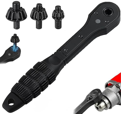 Leocfy Chiave a cricchetto 2 in 1 per trapano a pressione, strumento di ricambio universale per trapani elettrici e utensili elettrici, con braccio esteso per una maggiore coppia (tutte le dimensioni)