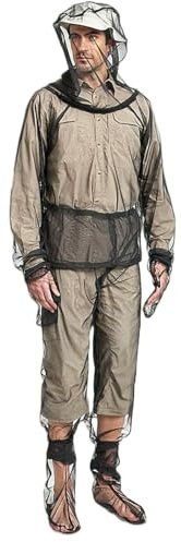 YYDPYZBD Tuta Anti-zanzare Mosquito Bites Abbigliamento Abito da Rete Pantaloni con Cappuccio Macchini Calzini Fine Mesh Full Body per La Pesca in Campeggio-m-Nero