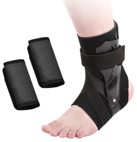 FuxFuis Bandage de Cheville, Orthèses de Cheville, Attelle Chevilles Entorse, Chevilleres de Maintien Sport, Bandage de Compression Chevilles avec 2 Coussinet pour Béquille pour Homme Femme (41 à 43)