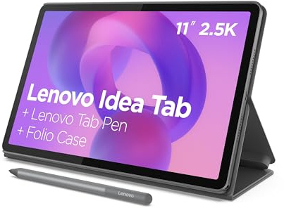 Lenovo Idea Tab - College Tablet - 11″ 2.5K IPS Touchscreen Display - 90Hz - MediaTek Dimensity 6300-8 GB Memory - 256 GB Storage - Integrated Arm Mali-G57 MC2 - Tab Pen and Folio Case
