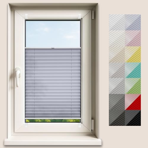 Concept Blinds Thermal Customised Pleated Shades - Thermal Fabric - Made-to-Measure Windows Shades - Easy Installation No Drilling Needed - Width 30–130cm x Height 40-230cm