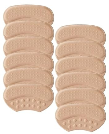 8/12 st höstförebyggande häl klistermärke sneakers slitstarka dynor högklackade elasticitet innersulor lapp skyddande skor inlägg för skor för stora (beige, 12 st)