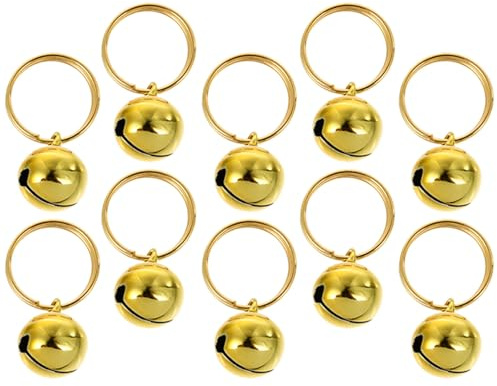 MOTHNUR 12 Campanelli per Animali Domestici in Metallo Dorato 16Mm Campanellini Anti-Smarrimento per Collari di Cani e Gatti Ciondoli Sonori Leggeri Fessura Aperta Accessori Natalizi e