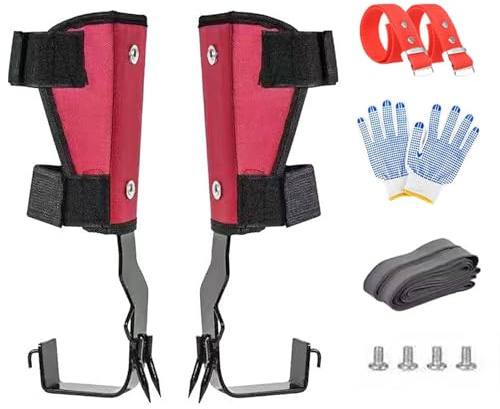 GAOXIAO Baumklettern Ausrüstung Profi Set, Steigeisen Kletterspieß Rutschfestes Baumpflege, Klettern bäume artefakt kletterhilfe Werkzeug Set mit Fußriemen Knöchelriemen