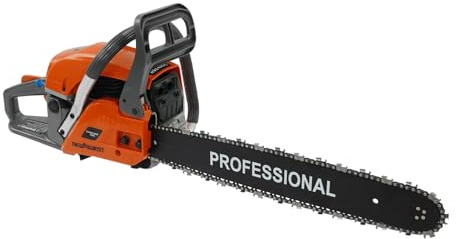HeinaTond Benzin Kettensäge 58cc 2-Takt Motorsäge 20 Zoll Schwert Leistungsstark Profi Kettensäge mit Seilzugstarter Anti-Vibration für Garten Holz Arbeiten Orange