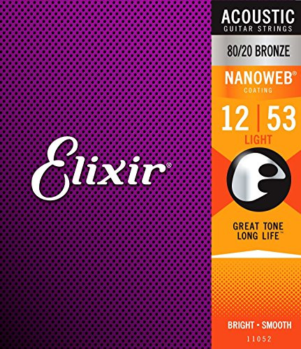 Elixir 11052 Nanoweb Akustikgitarrensaiten-Set (6 Saiten)
