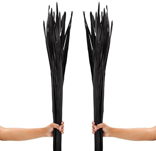 LEEWADEE Hojas De Palma Secas - 2 Racimos De Decoraciones De Colores para Jarrones De Suelo, Composiciones Secas Naturales para Un Hogar Vintage O Moderno, 115 cm, Marrón Oscuro