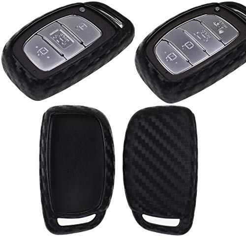 Carbon Soft Case Schutz Hülle Auto Keyless Schlüssel für Hyundai Accent i20 Grand i10 Ioniq ix25 Tucson Santa Fe