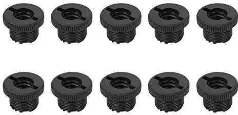 10 PCS Plastic Shock Proof 5/8 Außengewinde auf 3/8 Innengewinde Adapter für Mikrofonstativ, schwarz.