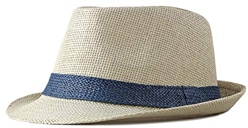 CHENNUO Panamahüte Trilby Strohhut Fedora Sommerhut Herren Breite Krempe Strandhut Sonnenhut