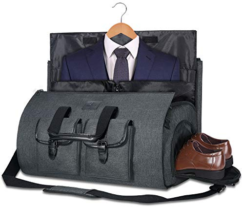 UNIQUEBELLA Housses de Costume de Voyage Housses de Vêtements pour Transport Sac de Costume Sacs de Voyage Sac de Sport Poches de Rangeme Sac de Protection pour Costumes(Gris Foncé)
