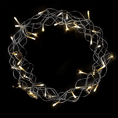 LED Metall Kranz Hängekranz Timer Tischdekoration Deko 40 LED Ø30cm warmweiß Batterie
