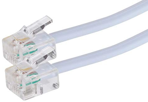Maplin RJ11 Connector to RJ11 Connector 6P4C Telephone Modem Lead 3m White