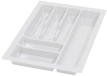 ALUSFERA Besteckkasten für Schubladen 40cm – Schubladen Organizer mit Fächeraufteilung – Hochwertiger Schubladen Organizer Küche für Mehr Ordnung – Anpassbar und leicht zu reinigen - 330x490mm Weiß