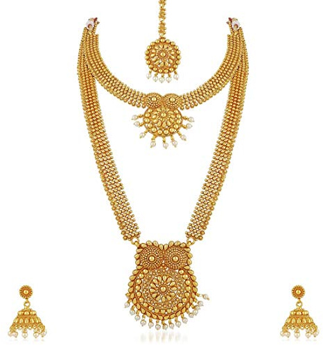 Aheli Golden Indian Traditional Bollywood Wedding Bridal Jewelry Set Gift for Women