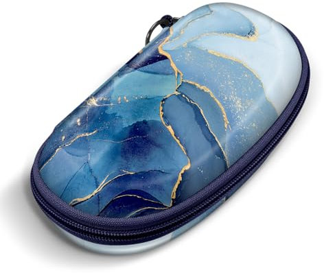 FINTIE Brillenetui Hardcase Groß - Sonnenbrillen Etui mit Karabiner Reißverschluss - Große Brillen Etui für Damen Herren Schwimmbrille Sportbrille