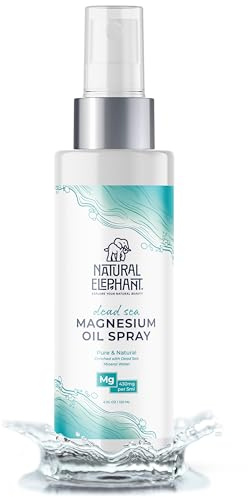 Natural Elephant Dead Sea Magnesium Oil Spray for Topical Use | 100% Pure | 4 fl oz (120ml)| Promotes Relaxation and Well-Being