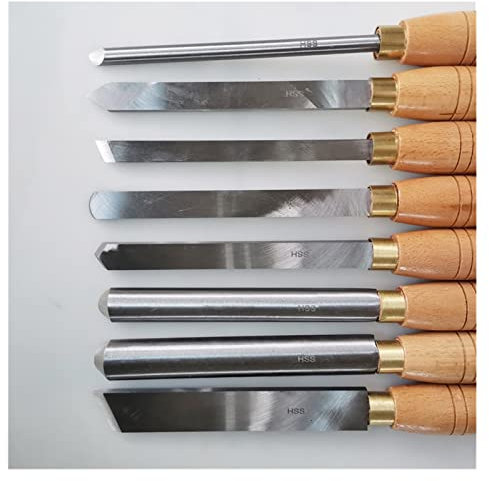 Samnuerly 8Pcs/Set High Speed ​​Steel Drable Cutter Tools Wood Lathe Tool Holder Lathe Chisel Wood Forestry Tools Woodworking Tool