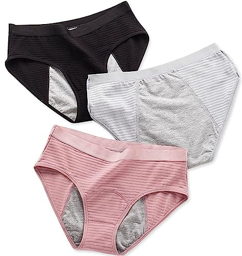 Intimo per l'incontinenza per Adulto, Slip Donna Assorbenti per Incontinenza Lavabili Riutilizzabili Mutande, Intimo per Incontinenza, 3 Pezzi