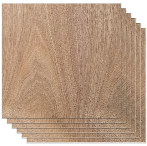 Dekaim Planche De Noyer (30.5x30.5 cm), Contreplaqué De Noyer Noir, Surface Naturelle Du Grain De Montagne, DéCoupe Et Gravure Au Laser, DéCoupe Cnc, Bricolage (6 Pcs）