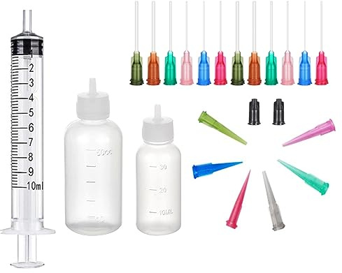 SKYPRO 23 st dispensrar applikatorflaskor dispenseringsnålar, set, 30/50 ml dispenseringsflaskor för gör-det-själv-quilling, akrylmålning, oljeflaska, hantverk, konstverk hobbyer