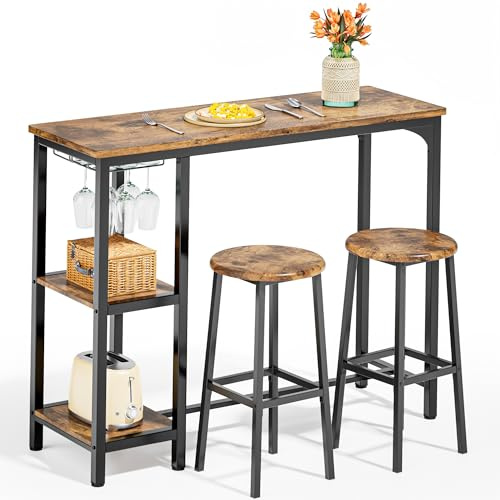 Qsun 3-Piece Bar Table Set for 2